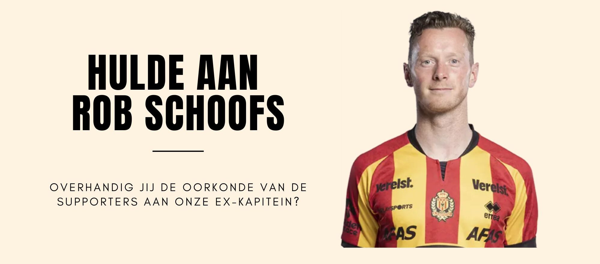 Overhandig jij zondag de oorkonde van de Malinwa-supporters aan Rob Schoofs?